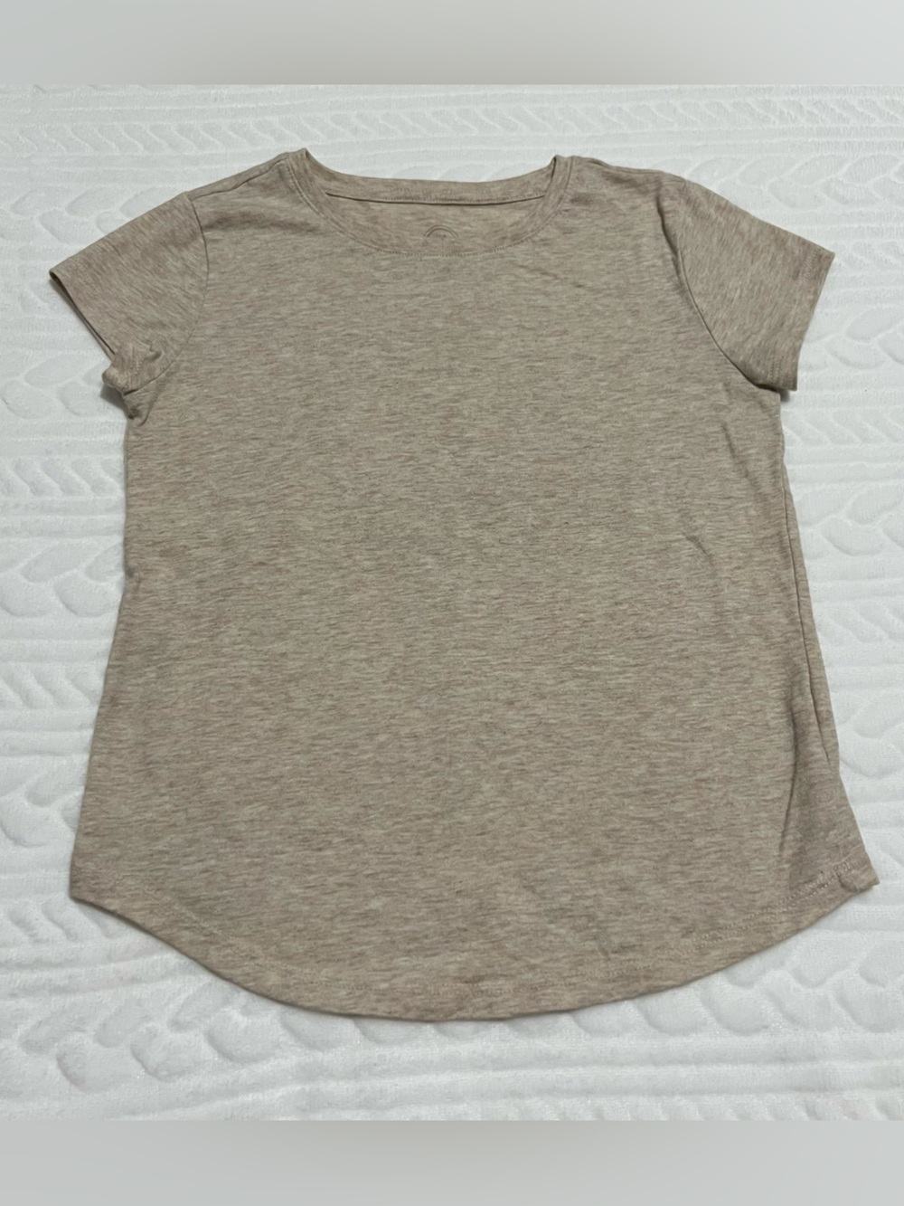 💗‎ Wonder Nation - Girls Round Neck Short Sleeve Top - Taupe